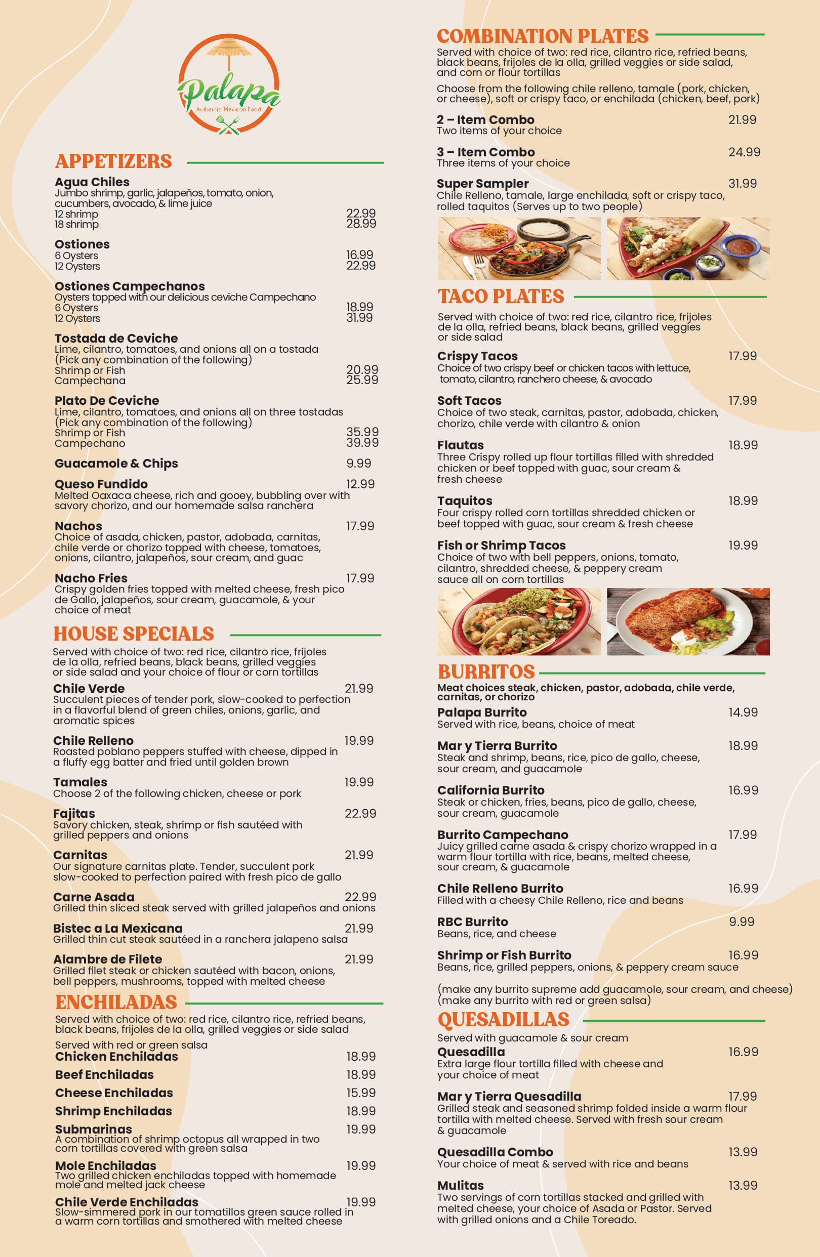 Palapa Restaurant All-Day Menu · Front original menu card